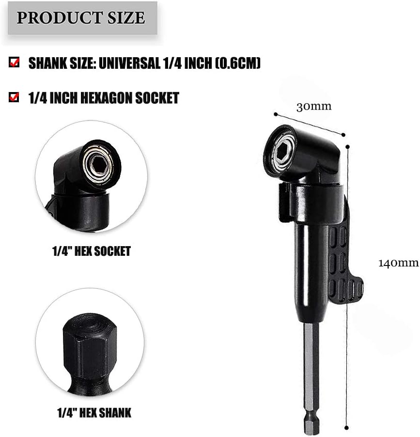 Extensión de broca 3 unids universal de 14 pulgadas vástago hexagonal de liberación rápida kit de soporte de taladro magnético+105 grados de ángulo