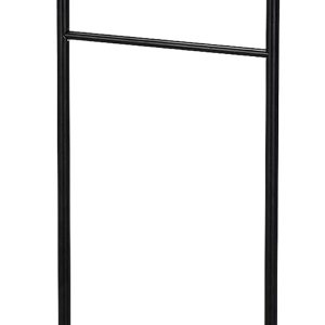 Fairyn tradicional de metal negro de tela, abrigo, traje y sombrero, soporte organizador con estante de almacenamiento Fairyn tradicional de metal negro de tela, abrigo, traje y sombrero, soporte organizador con estante de almacenamiento