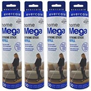 Evercare Recambio de Mega Roller de superficie grande, paquete de 6 50 hojas cada uno Evercare Recambio de Mega Roller de superficie grande, paquete de 6 50 hojas cada uno