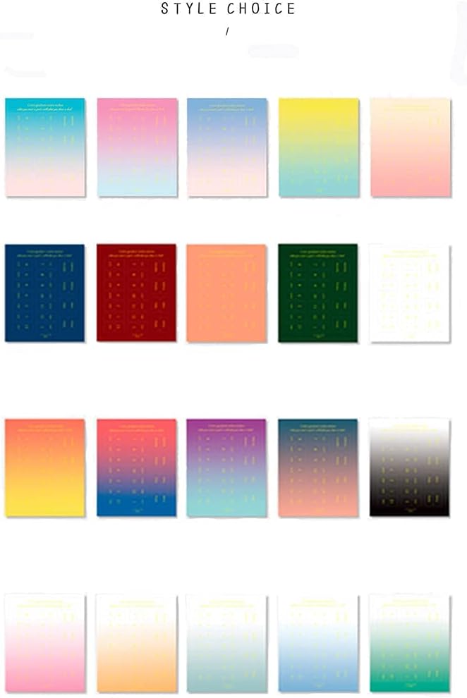 10 hojas autoadhesivas de color degradado, pestañas de índice de calendario mensual para planificadores, diarios, cuadernos, agendas y
