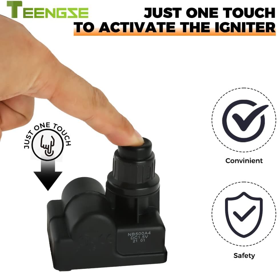 TEENGSE Kit de montaje de encendedor de parrilla, generador de chispas de parrilla de gas, encendedor electrónico de batería AA, encendedor de