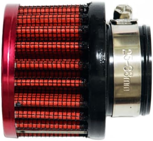 Abrazadera de extremo de goma universal para automóvil de 0.984 in 1 “filtro de aire de admisión con abrazadera ajustable (rojo)