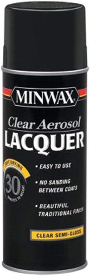 Minwax 152050000 – Laca transparente, aerosol de 12.25 onzas, semibrillante, 12 onzas
