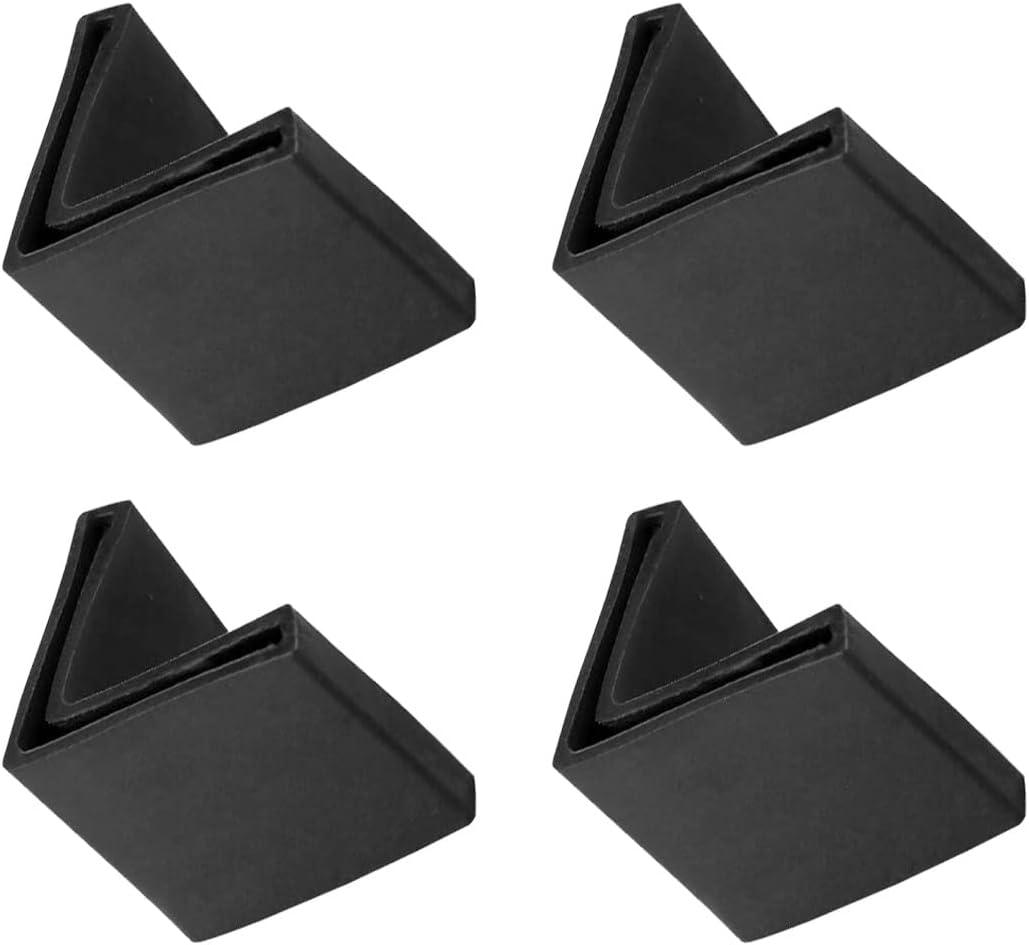METALLIXITY Almohadillas angulares de hierro para muebles (1.181 in1.18 pulgadas), 4 unidades, cubiertas de pie de PVC en forma de L – para pies de