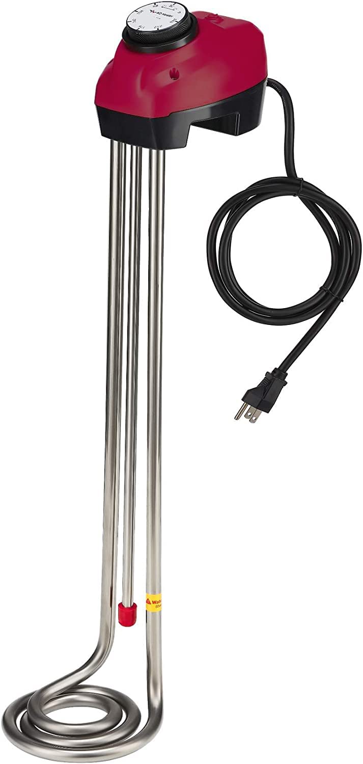 KD Calentador de agua de cubo de inmersión de 1600 W, apagado automático, prevención de sobrecalentamiento, sensor de nivel de agua automático,