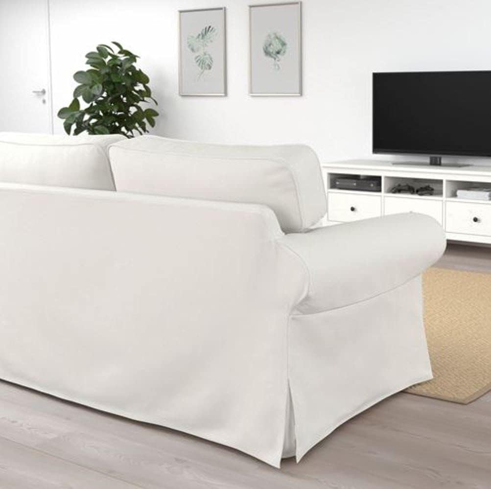 Funda de repuesto para sofá compatible con IKEA Ektorp, color blanco blando, funda para sofá IKEA ektorp (funda de 3 asientos (no es compatible con