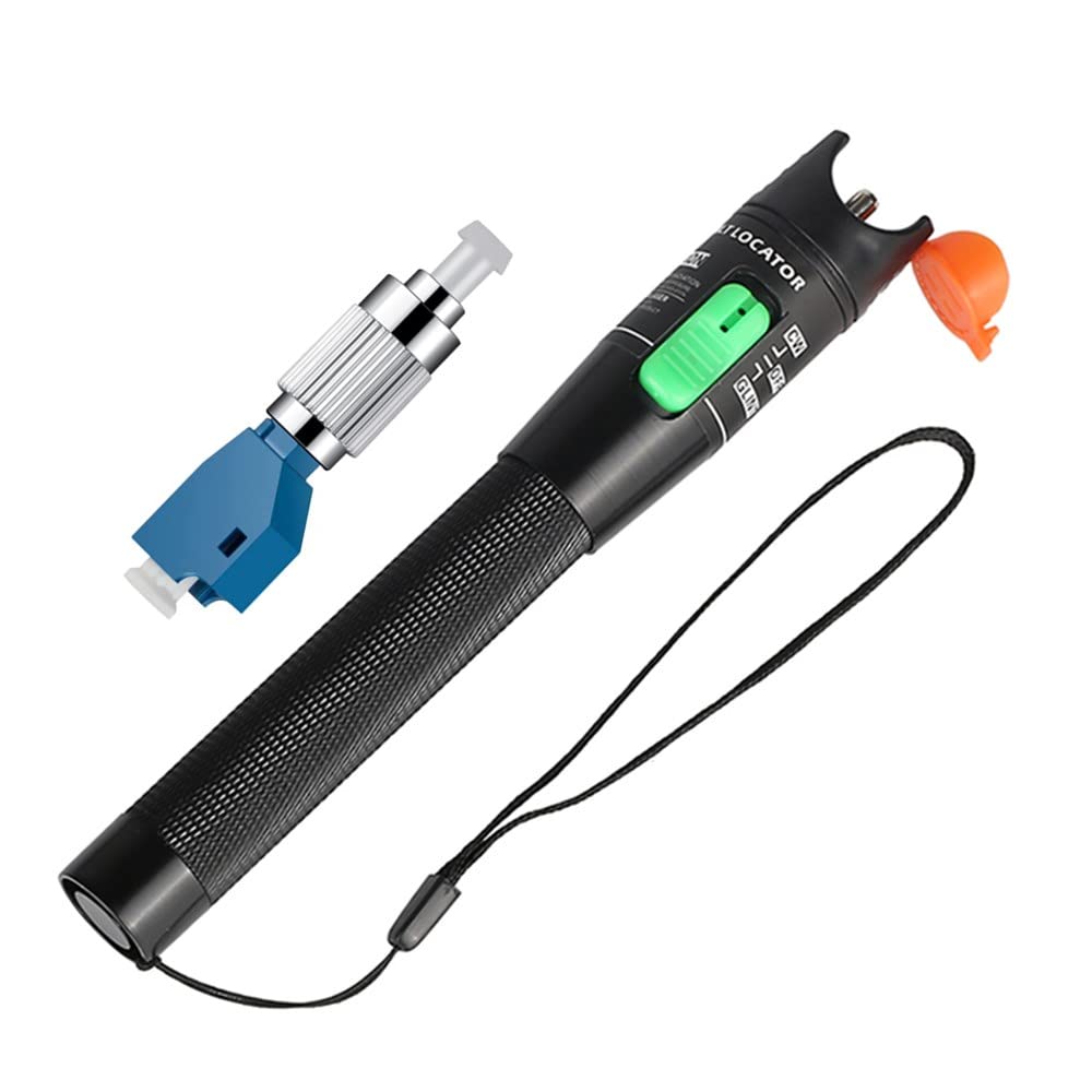 Localizador visual de fallas 30mW 30KM Kit con kit de probador VFL incluye un solo modo 9125um FC macho a LC hembra, bolígrafo de luz roja VFL para