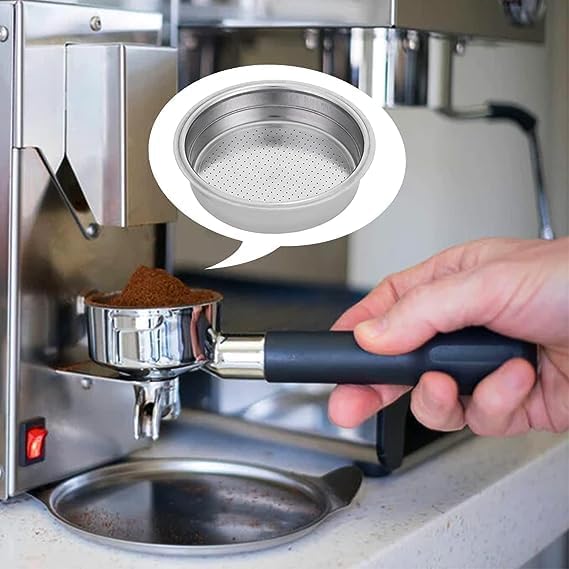 Cuenco de filtro para máquina de café, 2.008 in de una sola capa de filtro de café, cesta de filtro no presurizada para DeLonghi EUPA Donlim