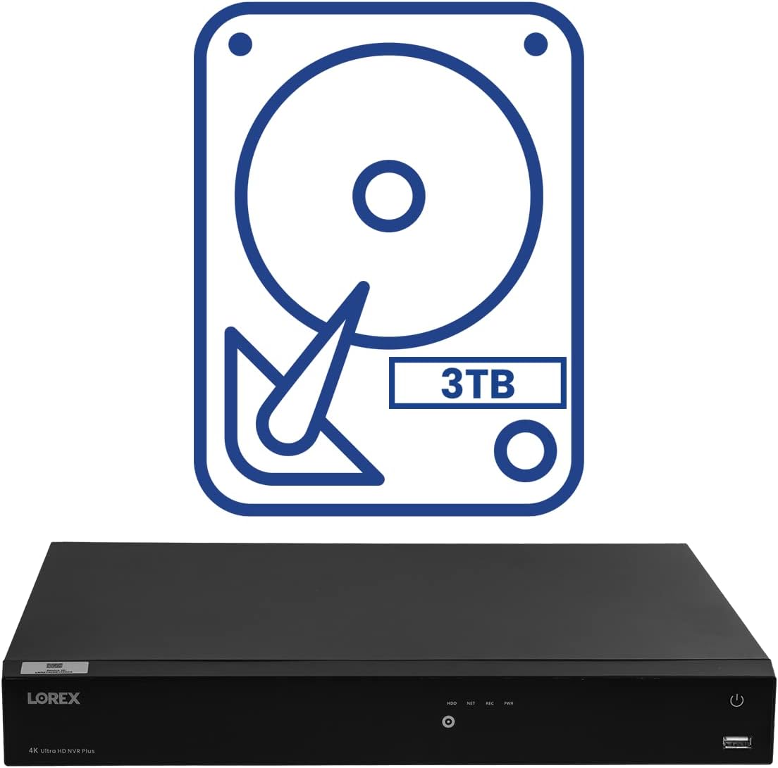 Lorex Sistema NVR de 3 TB con capacidad para cámara 4K 16 (Wifi cableadoFusion), capacidad de conectividad con cable + inalámbrica, visión remota,