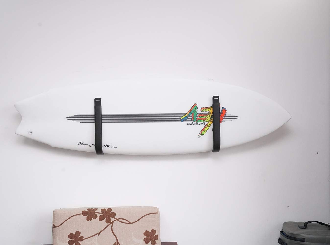 Rokia R Estante para tablas de surf para paddleboard, kayak, surf, almacenamiento, juego de estante de montaje en pared, aleación de aluminio ligera