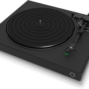 Victrola Reproductor de discos de vinilo negro de alta resolución, cartucho Audio Technica AT-VM95E, conectividad Bluetooth adaptativa aptX, salida Victrola Reproductor de discos de vinilo negro de alta resolución, cartucho Audio Technica AT-VM95E, conectividad Bluetooth adaptativa aptX, salida
