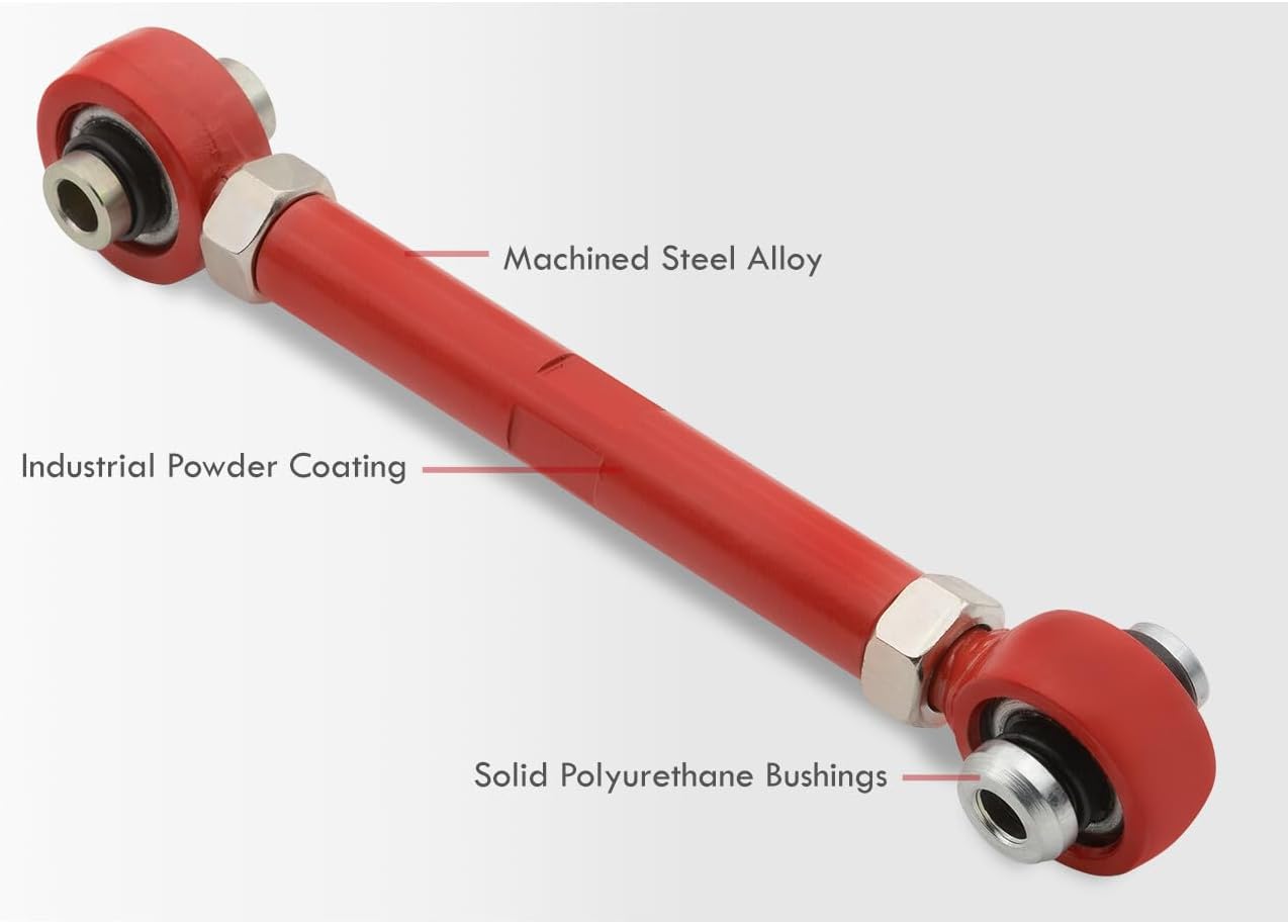 AJP Distributors Suspensión trasera brazos de control barra Camber kit rojo compatiblereemplazo para E90 E91 E92 E93 E82 E86 E88 1 3 Series RWD 2006