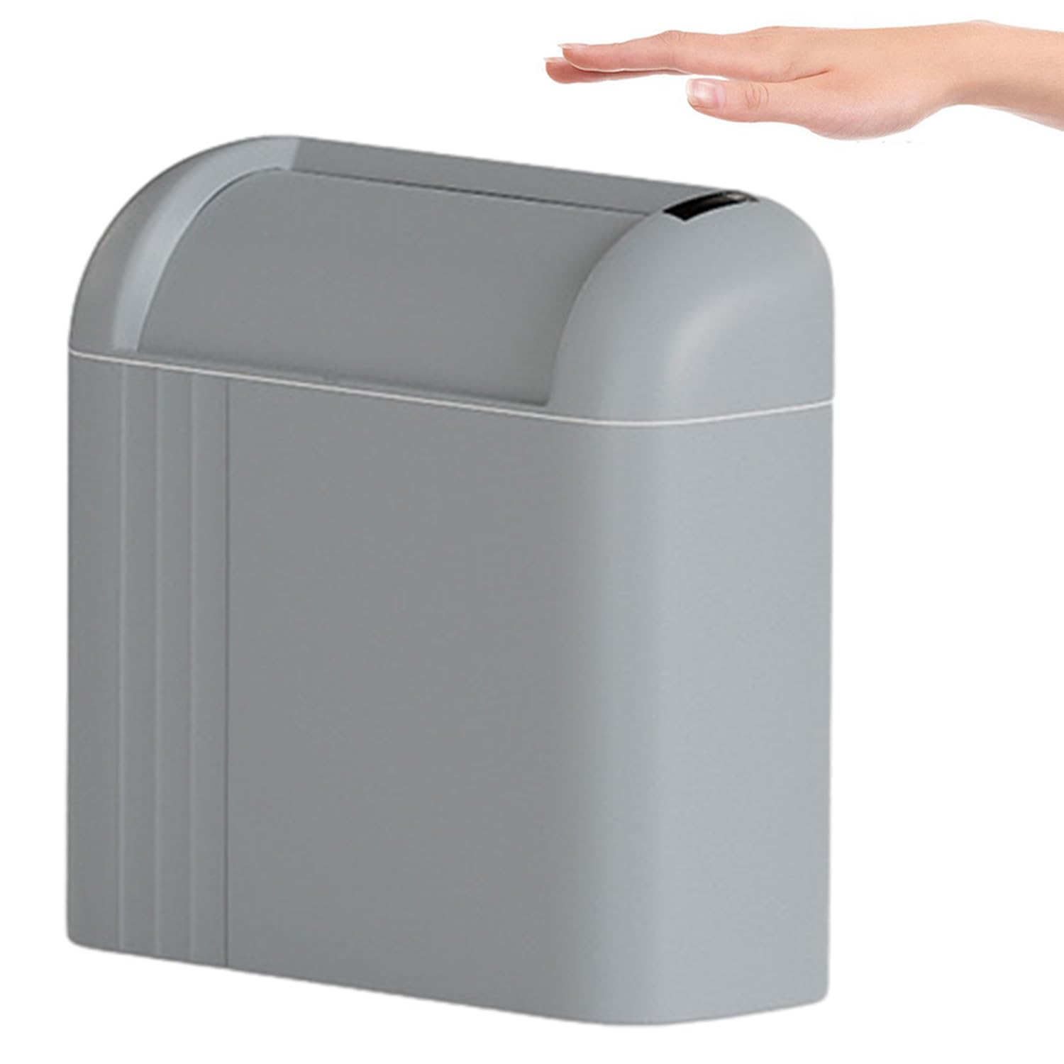 LALASTAR Basurero automático para baño, sin contacto, para cocina, con tapa, cubo de basura de plástico con sensor de movimiento, cubo de basura