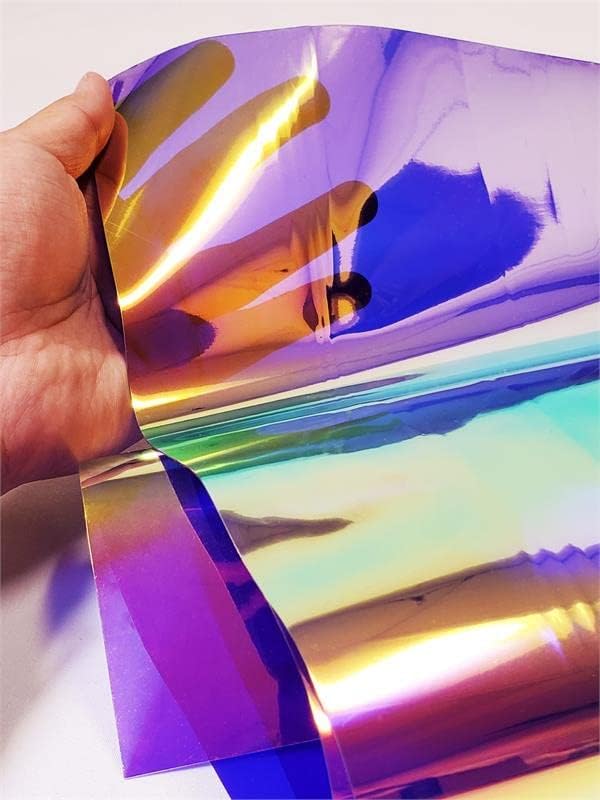The Yard – Tela de vinilo de plástico con holograma transparente metálico de calibre 30 de 38 pulgadas de ancho (morado)
