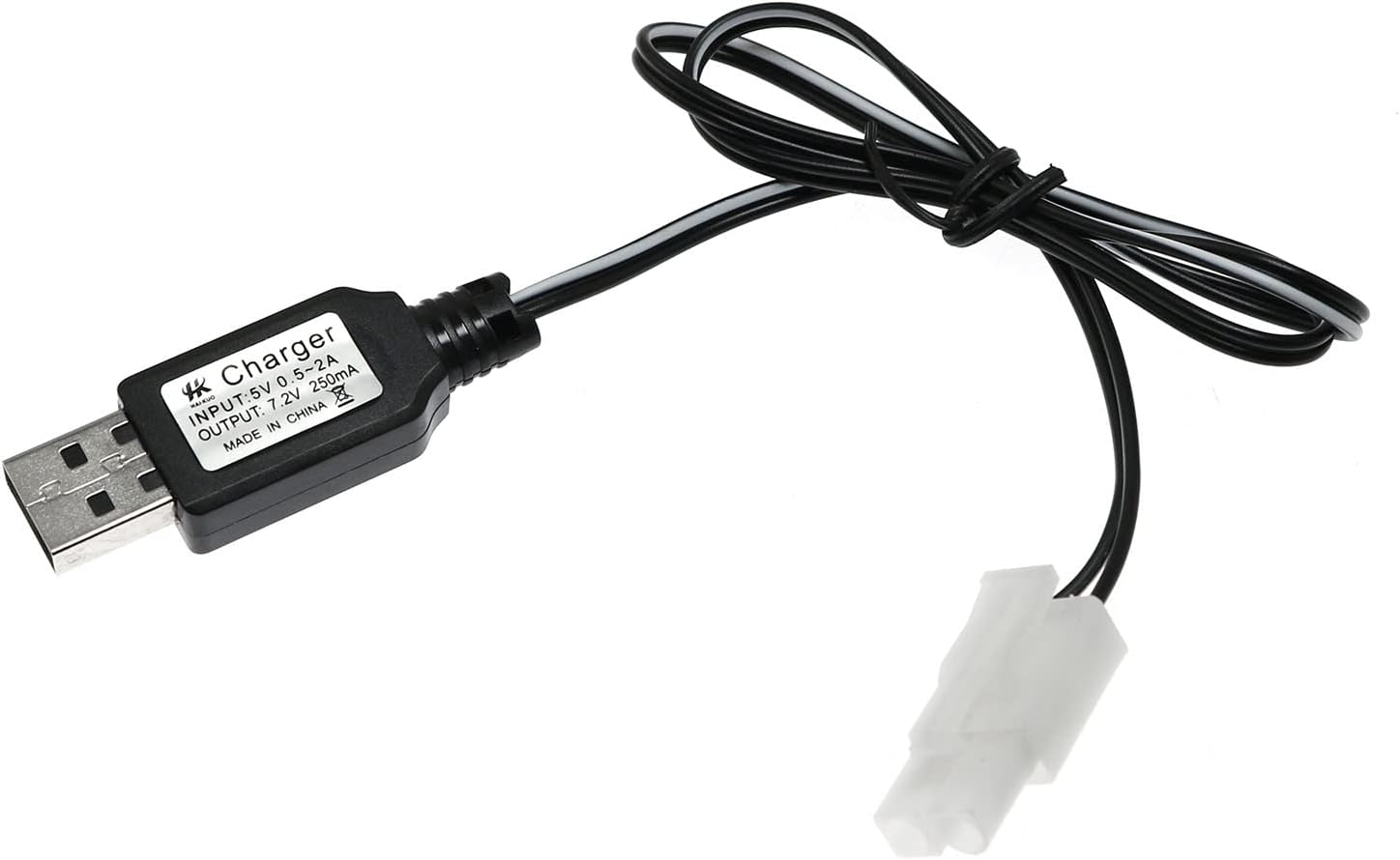 Cargador USB RLECS Ni-Cd, KET-2P, 7.2V Cargador USB Cable de carga para camión RC Excavadora RC Battleship Rifle Airsoft Cargador eléctrico de