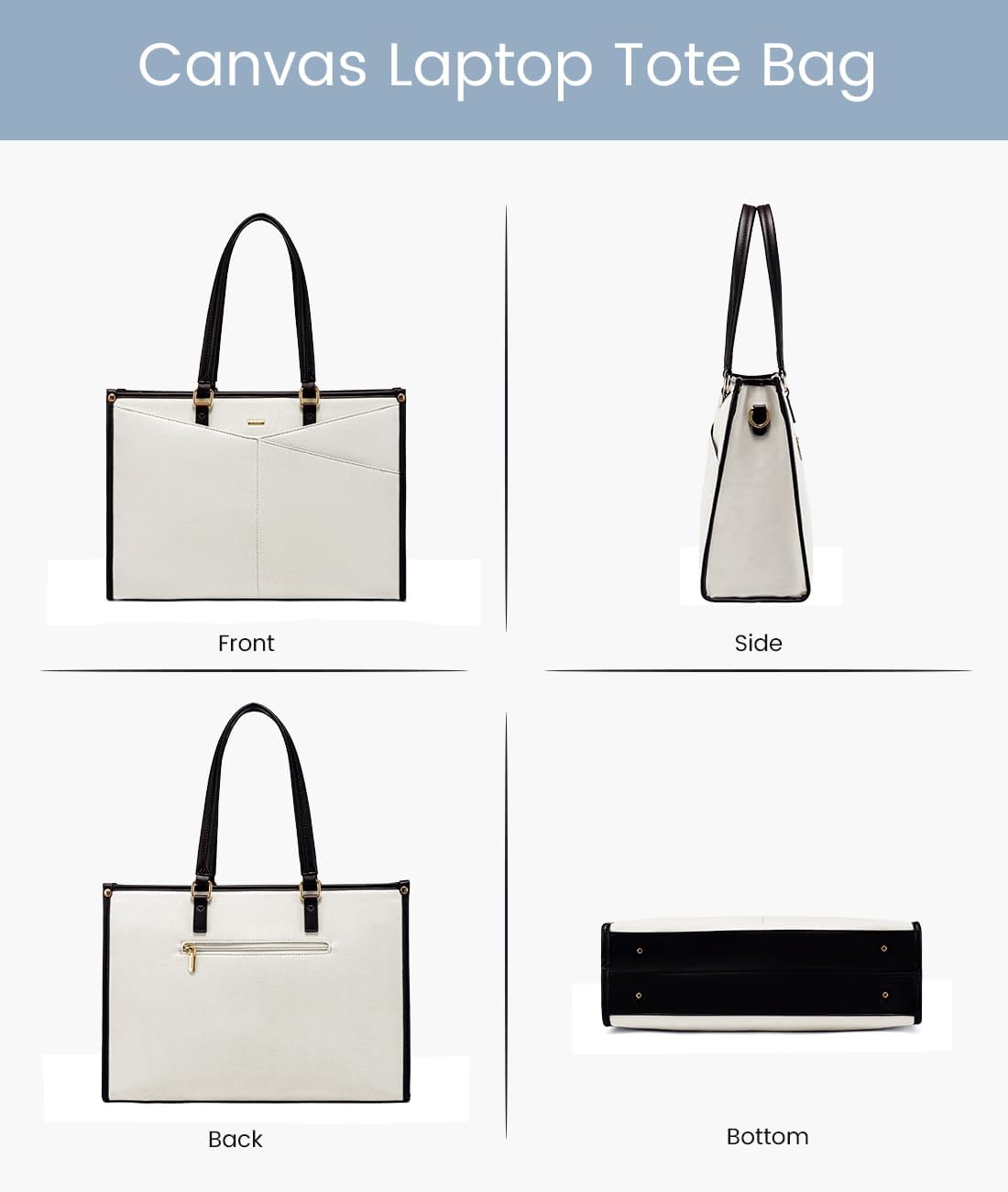 LOVEVOOK Laptop Bag for Women, 15.6 inch Laptop Tote Work Teacher Bags Cancas Computer Shoulder Bag 2pcs Set