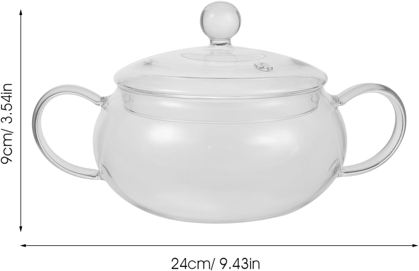 Hemoton Olla de vidrio para cocinar tetera de vidrio, tetera de calefacción, tazón de comida Ramen, olla de calentamiento de leche, cuenco para