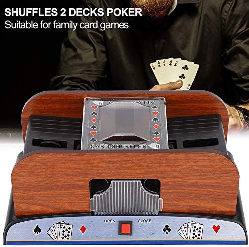 Dioche Barajador automático de cartas, funciona con pilas automáticas de 2 barajas para blackjack, póquer silencioso, fácil de usar, ideal para uso