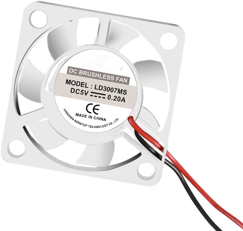 2 ventiladores de 1.181 x 1.181 x 0.276 in para Raspberry Pi, Dorhea para Raspberry Pi Ventilador de refrigeración sin escobillas 3007 Ventilador