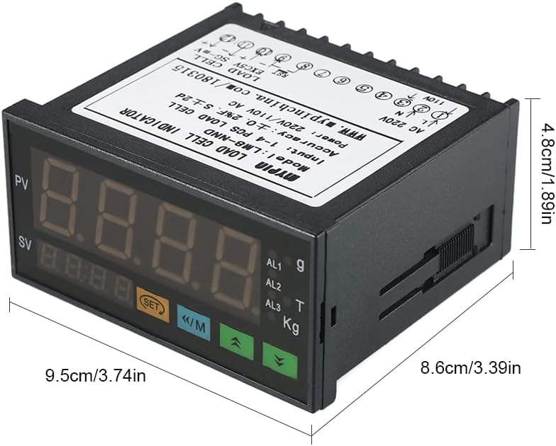 ERYUE Pantalla digital, pantalla LED digital medidor de pesaje Indicador de células de carga 1  4 células de carga Entrada de señales