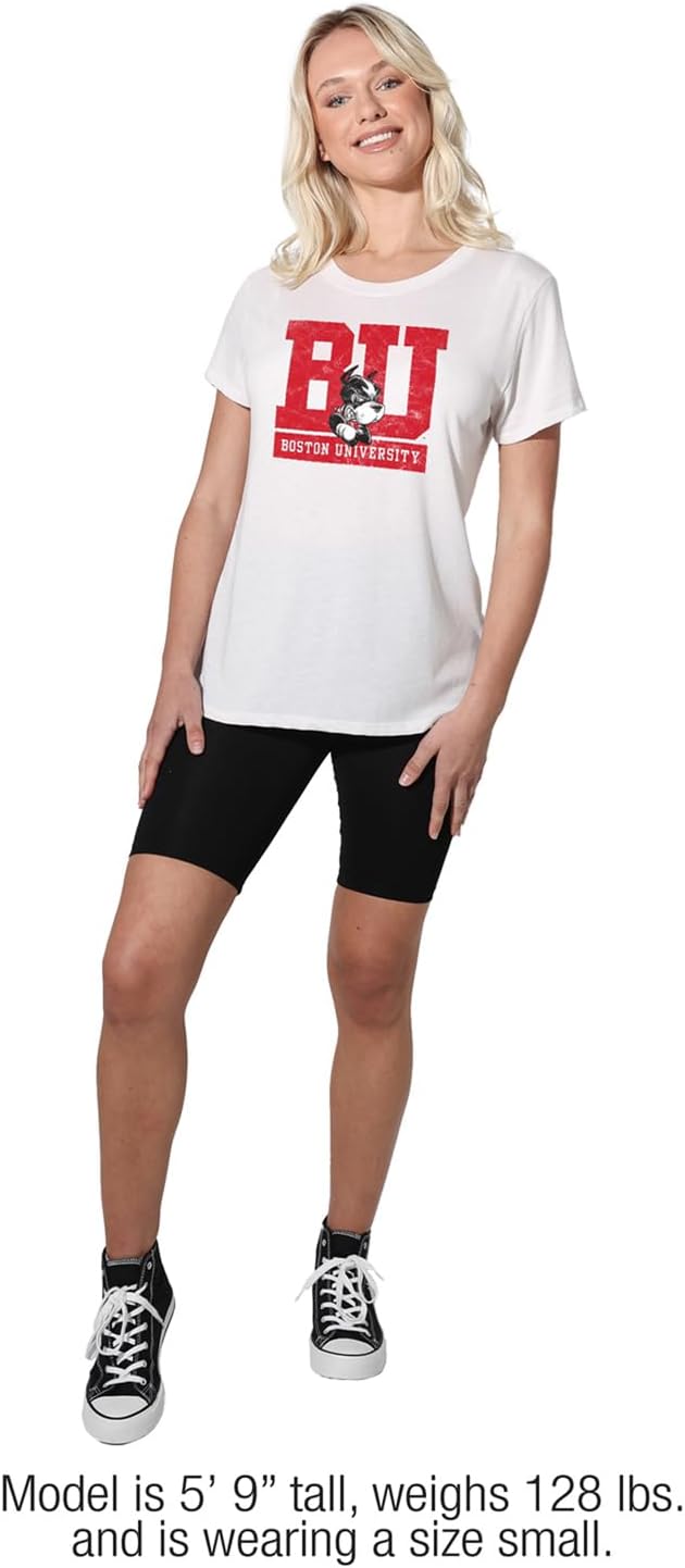Colección oficial de camisetas sueltas con logotipo primario para mujer, color blanco