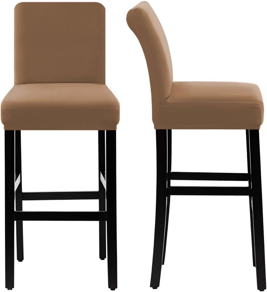 H.VERSAILTEX Juego de 2 fundas elásticas 100 % impermeables para taburete de bar, para comedor, extraíble, suave y gruesa, tela polar sólida, color