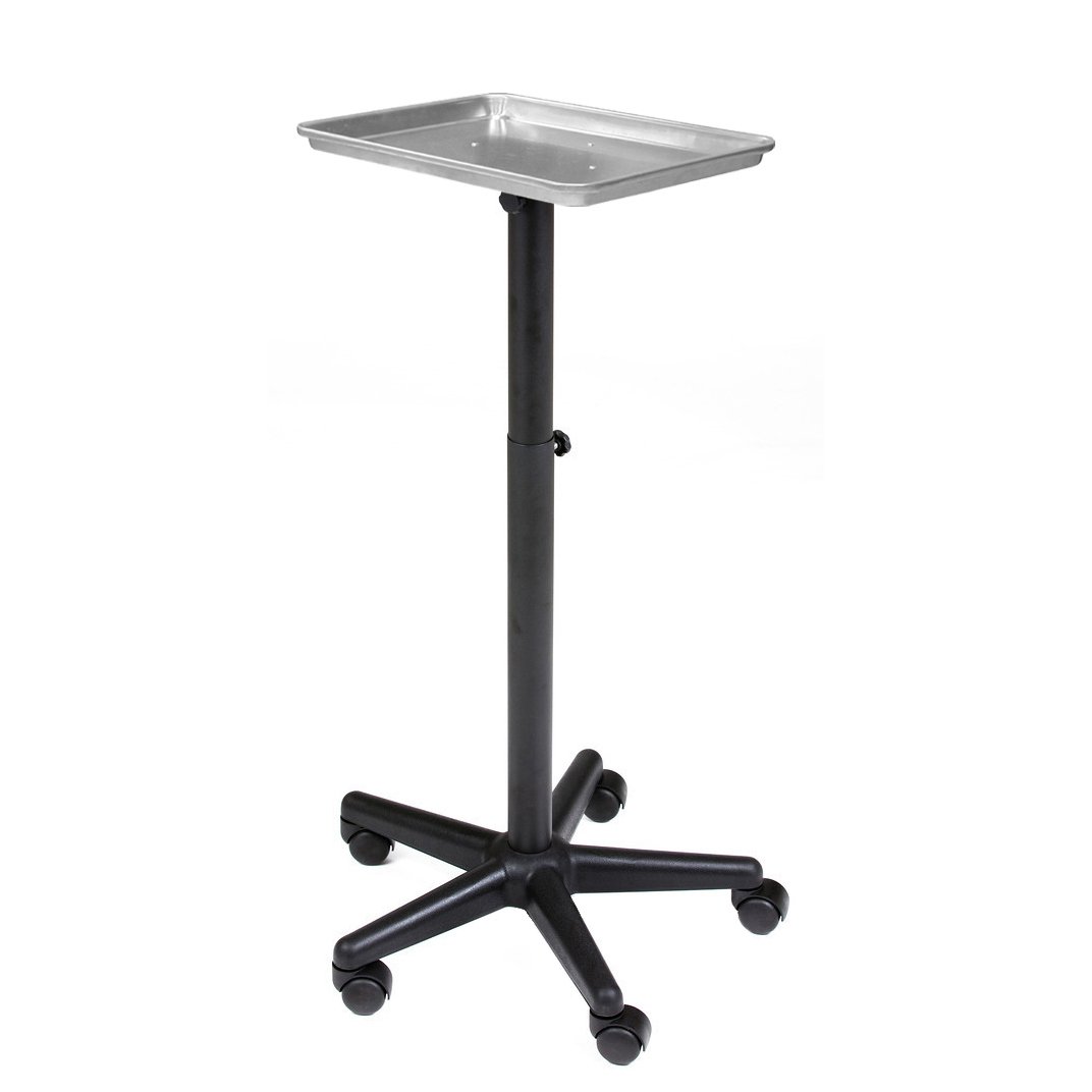 Bandeja de servicio BAILEY Rolling Salon – Plata, perfecta para salón, barbería, spa, coloración del cabello, estudio de tatuajes para mantener tus