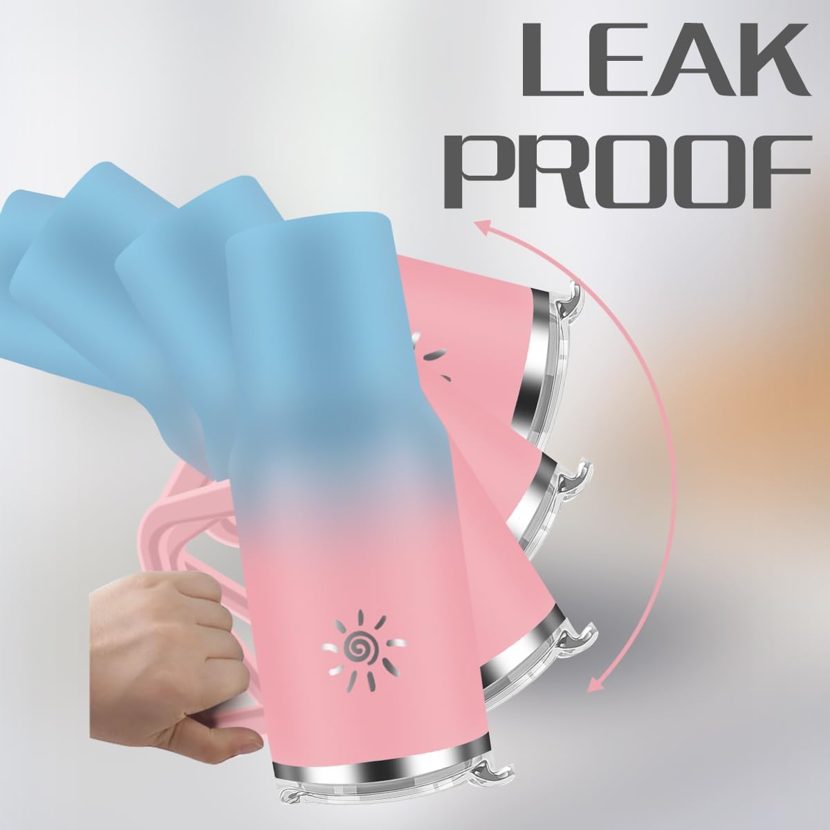 YPNMR Vaso de 40 onzas con asa y tapa con popote, taza de viaje de acero inoxidable aislada al vacío, taza de gran capacidad a prueba de fugas
