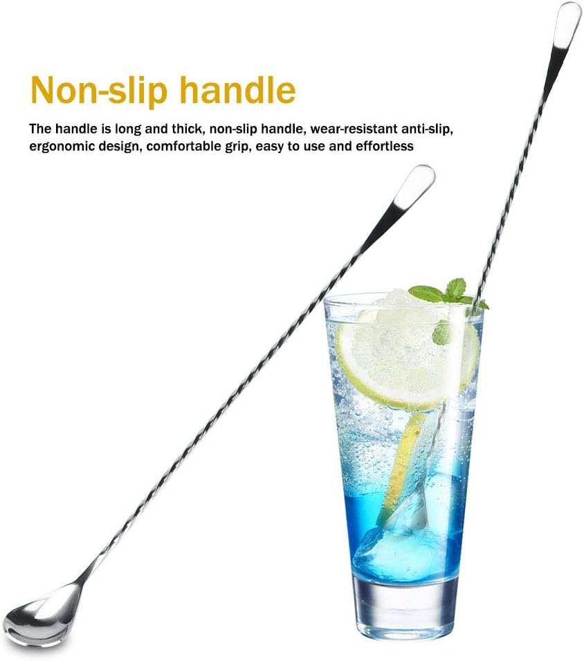 15.8in Bar Spoon, Stainl Steel Mixing Spoon,Bar Cocktail Shaker Spoon,Mixing Drink Puddler Mixer,Cocktail Stirring Spoon for Home and bar Use