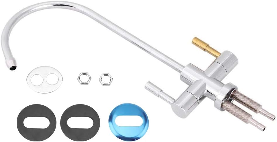 Grifo de fregadero de doble agujero, filtro de agua potable, 2 manijas para fregadero de cocina, ósmosis inversa cromada