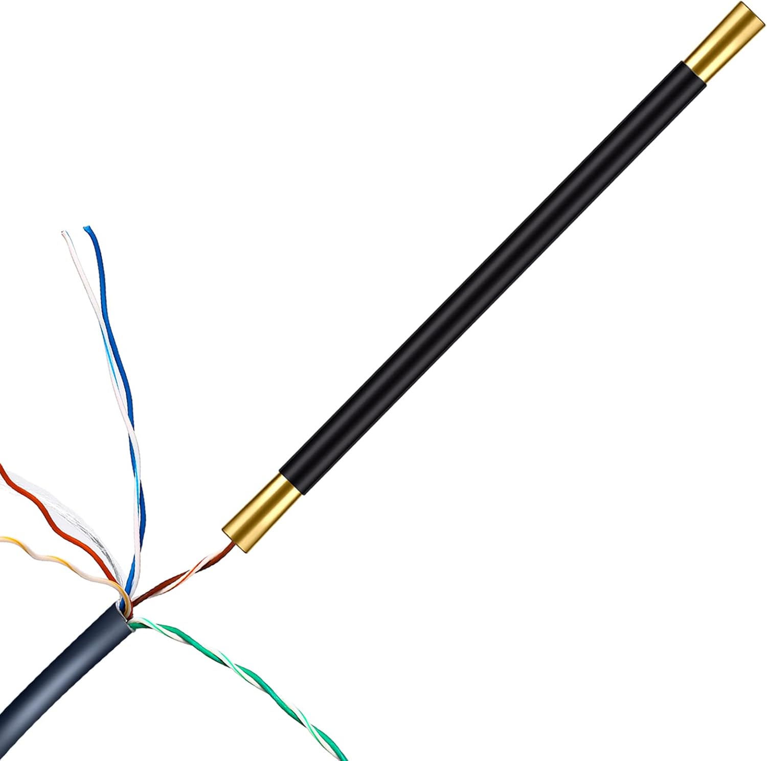 Herramienta para desenroscar cables de red, separadores de alambre trenzado de doble cabeza para CAT5 CAT5e CAT6 CAT7 y teléfono (negro, 1 pieza)