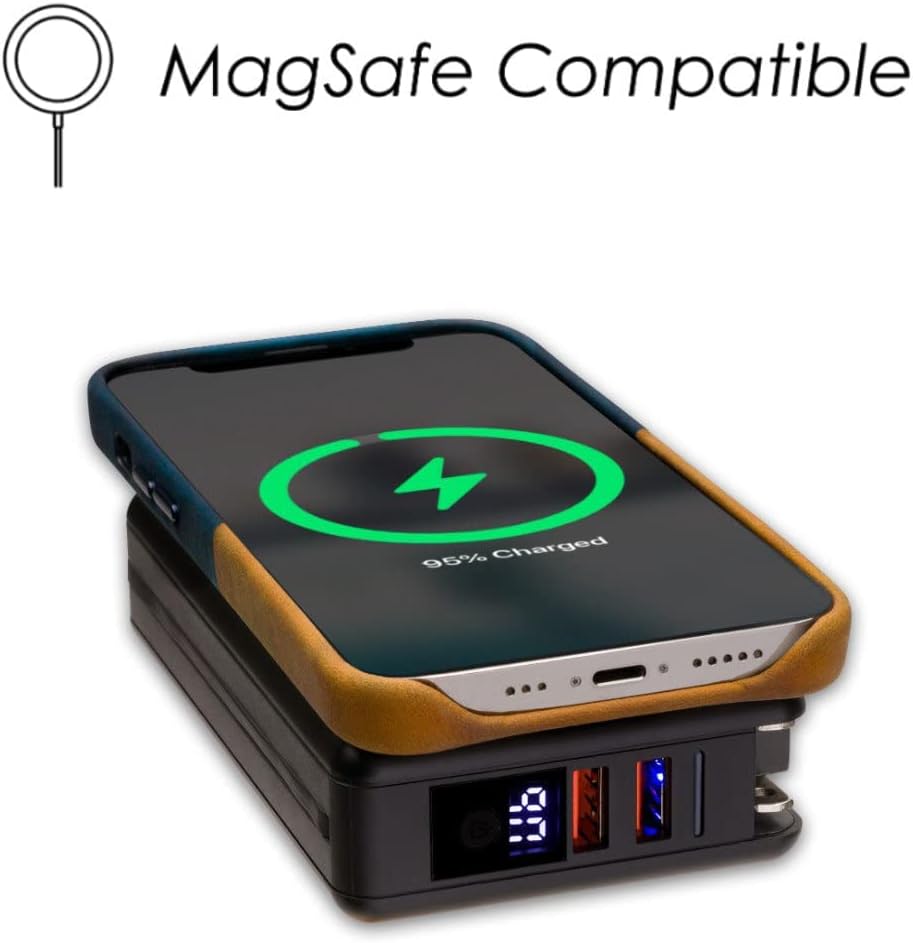 Wilken – Funda de cuero envuelta compatible con iPhone, compatible con MagSafe y carga inalámbrica, cuero de grano superior, protección de pantalla