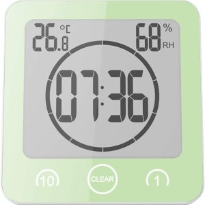 AOZBZ Shower Wall Clock, Digital Kitchen Timer with Alarm, Waterproof Touch Screen Timer, Temperature Humidity Display with Suction Cup Hanging Hole AOZBZ Shower Wall Clock, Digital Kitchen Timer with Alarm, Waterproof Touch Screen Timer, Temperature Humidity Display with Suction Cup Hanging Hole