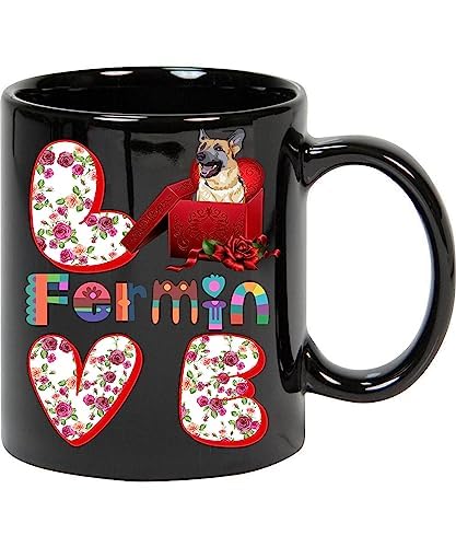 Coffee Mug Custom Dog Mug Love Fermin Name Custom Dog Mug German Shepherd Dog Coffee Cup Personalized Mug with Name, Custom Pet Birthday Gift for