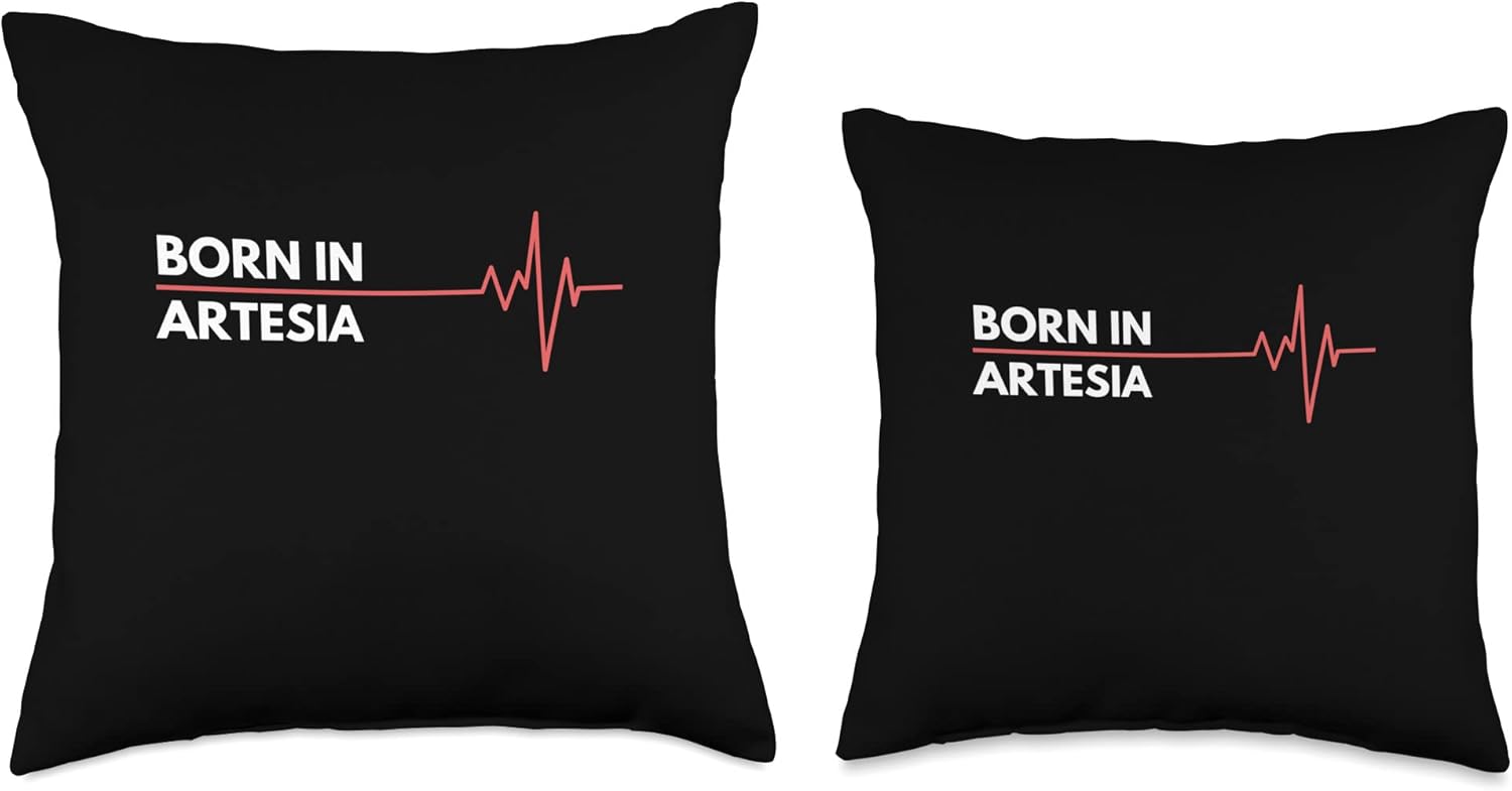 Made In Artesia New Mexico Co. Inc. Made in Artesia New Mexico City of Birth Birthplace – Almohada de 16 x 16 pulgadas, multicolor