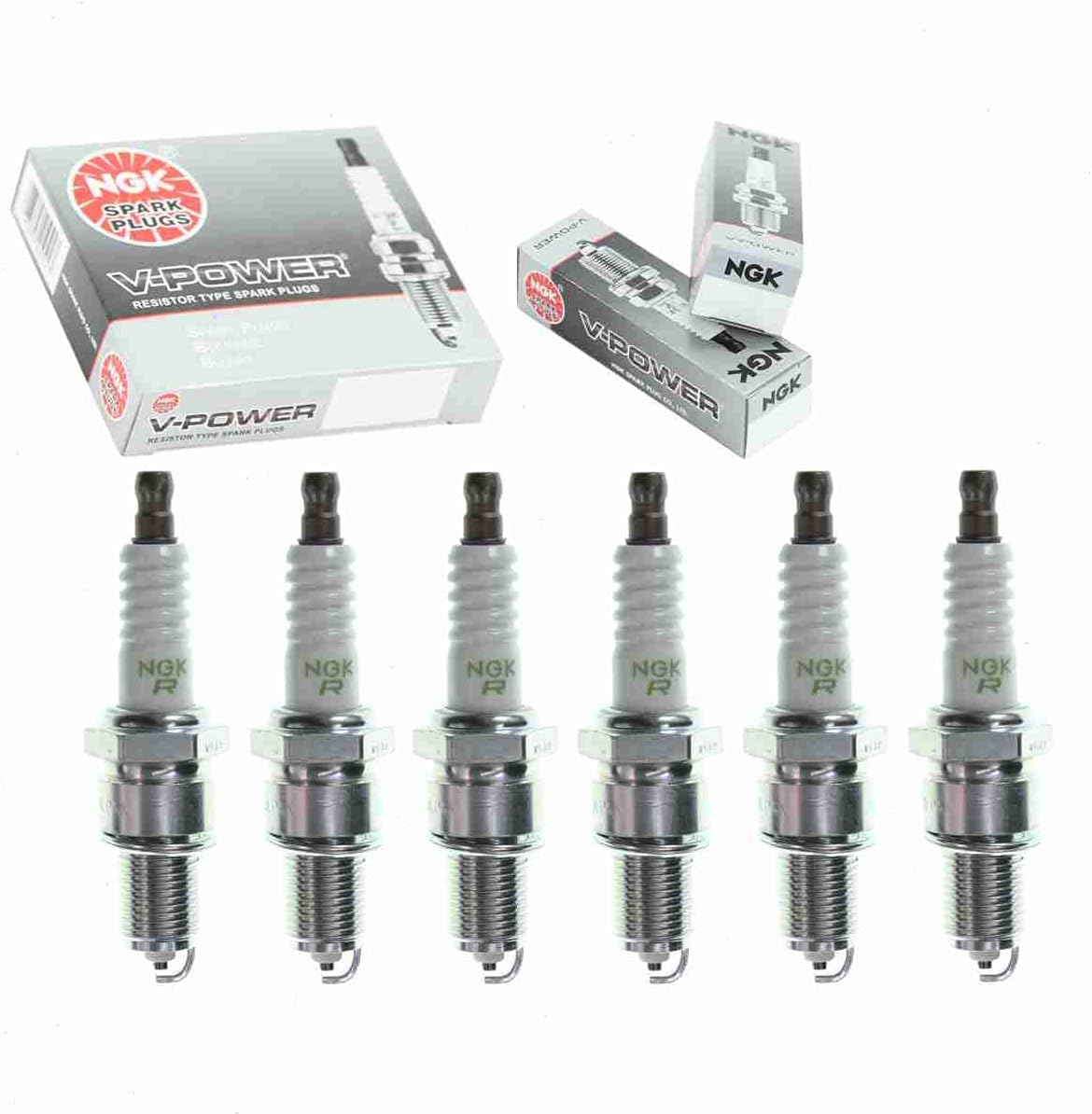 Bujías NGK V-Power de 6 piezas compatibles con Jaguar XJ6 4.2L L6 1972-1987