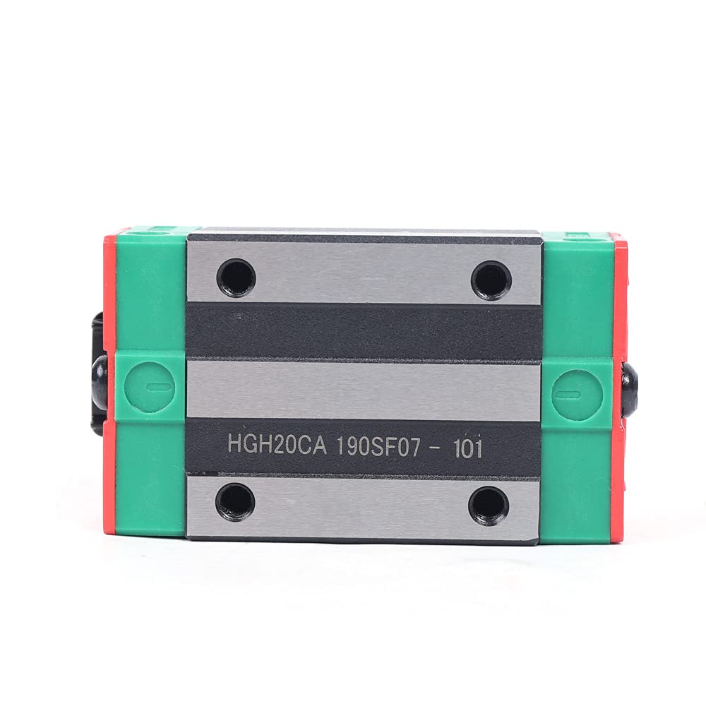 Juego de 2 barras deslizantes HGH20 de carro, M5X6mm CNC 0.787 in Kit de riel de guía lineal cuadrado, alta precisión y deslizador cuadrado para