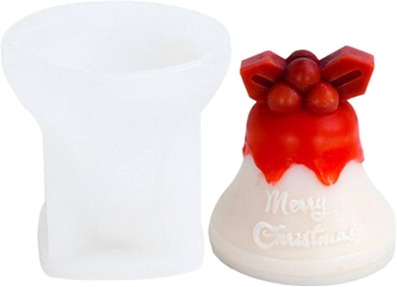 Molde de vela de Navidad 3D, molde de vela de muñeco de nieve de Navidad, molde de silicona con forma de campanas de alce de Navidad 3D para hacer