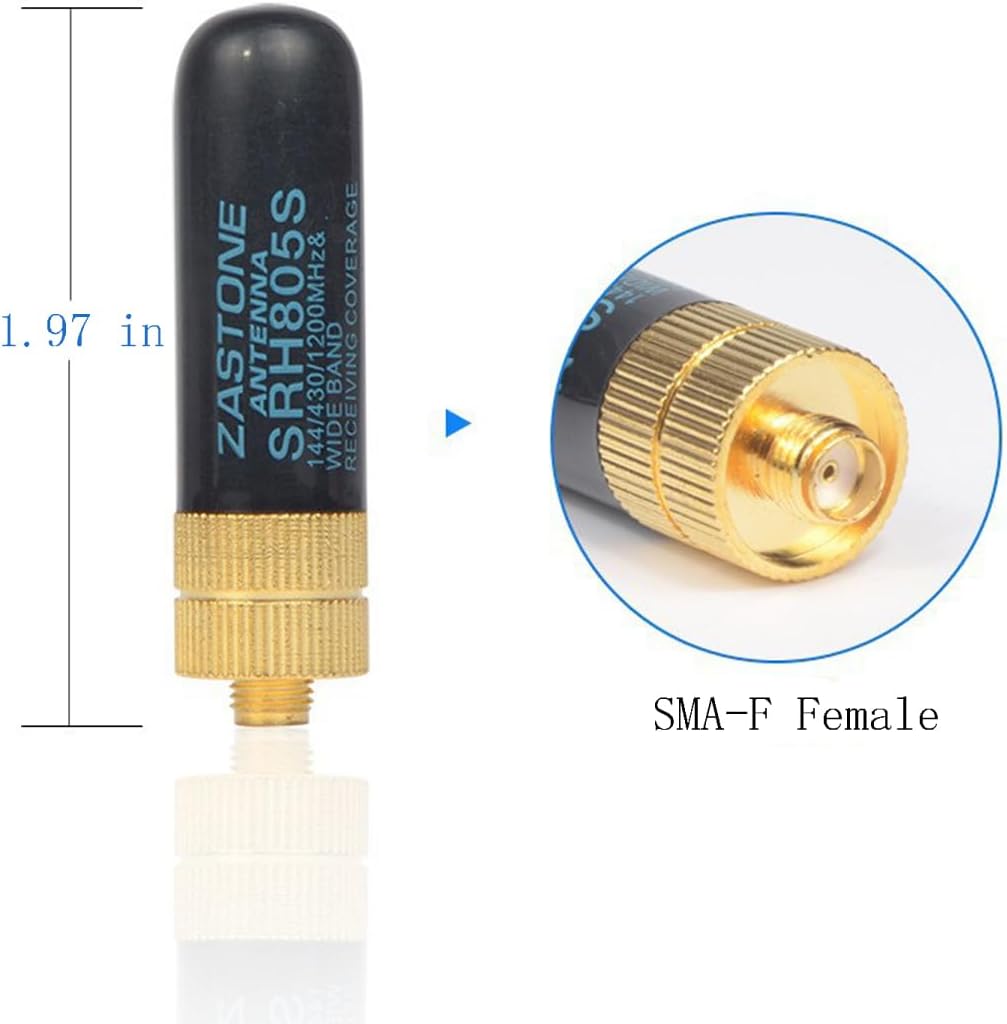 Mini antena corta para walkie talkie AR-805S SMA- Antena hembra de doble banda de alta ganancia de largo alcance compatible con Baofeng BF-888S,