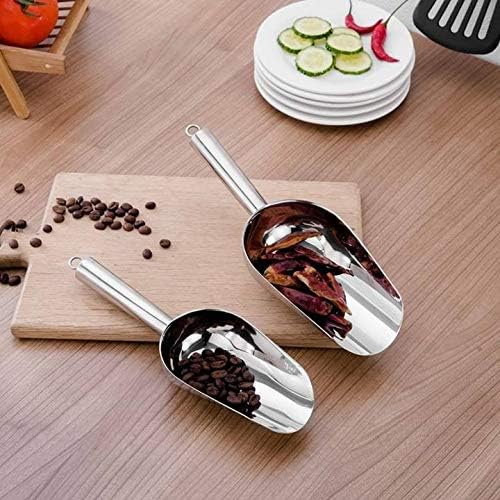 Mengbaobao Juego de cucharas de hielo de acero inoxidable de 3 onzas, 6 onzas, 12 onzas, para cubitos de hielo, café, granos, alimentos para