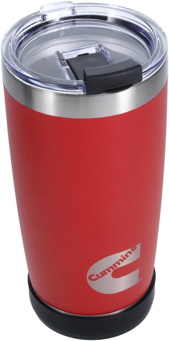Cummins Vaso de 20 onzas de acero inoxidable reutilizable para viaje, taza de café térmica con aislamiento de doble pared, con sello a presión,