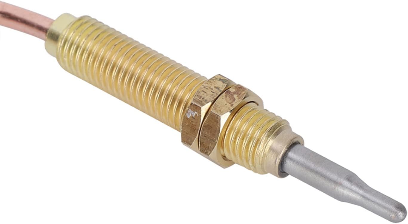 Restokki Piezas de repuesto para fogatas de termopar, rosca M8 para quemador de gas, sonda de termopar de 23.622 in, calentador al aire libre,