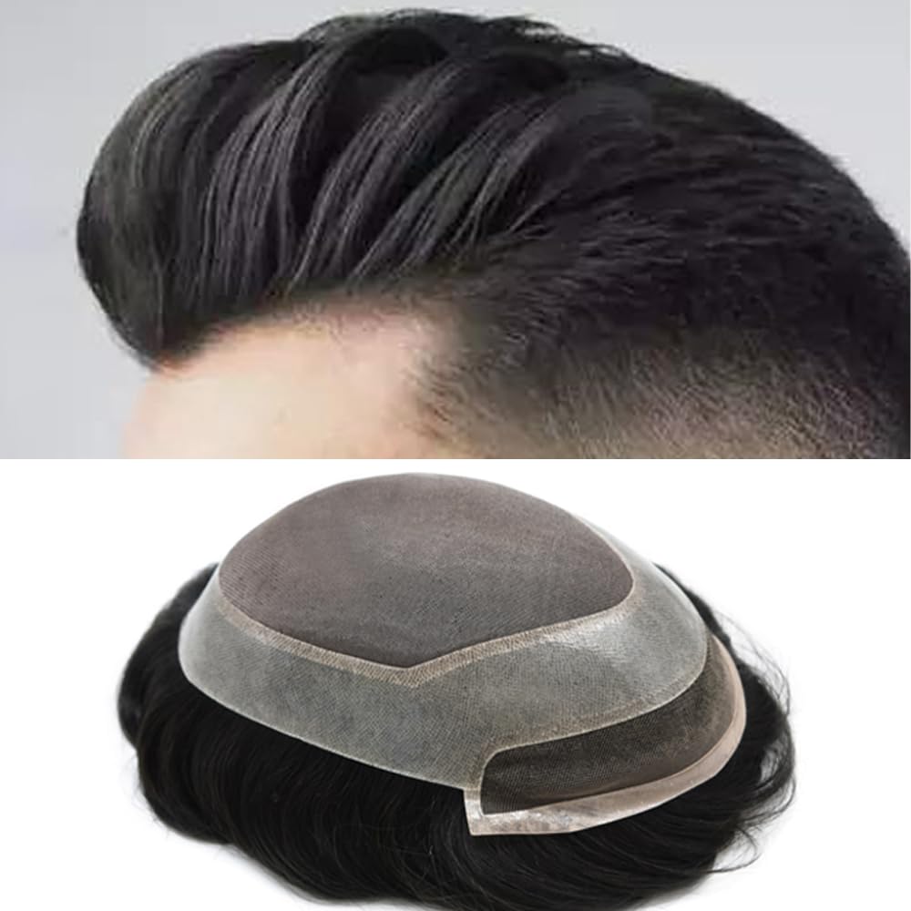 Healthlif Toupee para hombre 100% europeo extensiones de cabello humano sistema de reemplazo de cabello duradero mono para hombre pieza de pelo para
