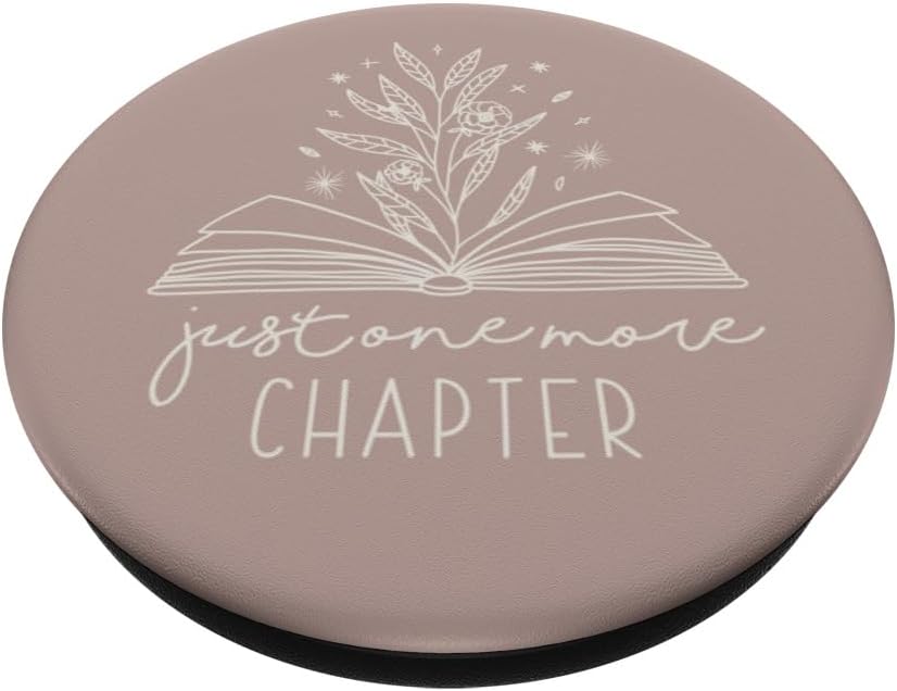 Just One More Chapter – Amante de los libros florales (rosa topo) PopSockets estándar PopGrip