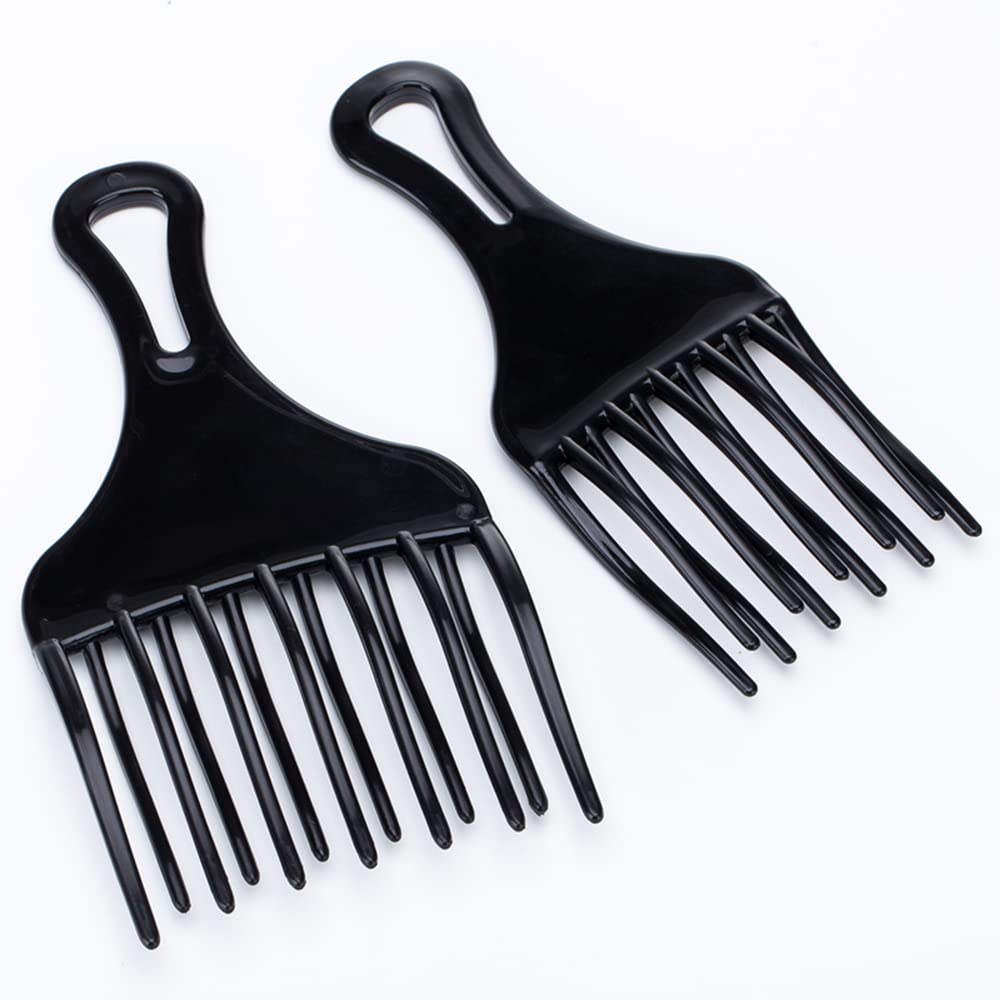 2 peines para desenredar el cabello, peines de plástico afro púas profesionales para el cabello, peines de dientes anchos para hombre y mujer