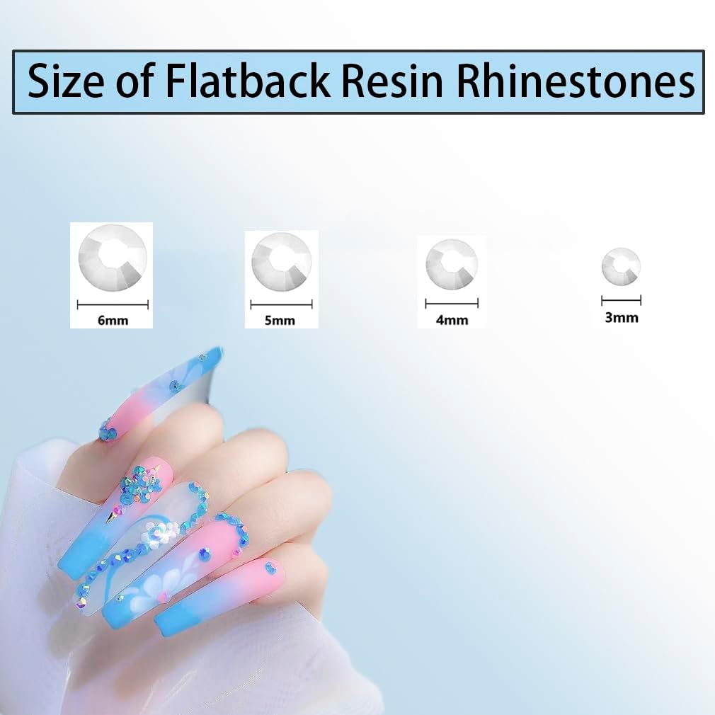 8000 diamantes de imitación de resina de 0.118 pulgadas con parte trasera plana, transparentes que brillan en la oscuridad, para manualidades,