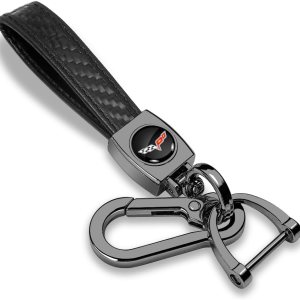 Para Chevrolet Corvette C6 – Llavero con correa de fibra de carbono, color negro real, con licencia oficial Para Chevrolet Corvette C6 – Llavero con correa de fibra de carbono, color negro real, con licencia oficial