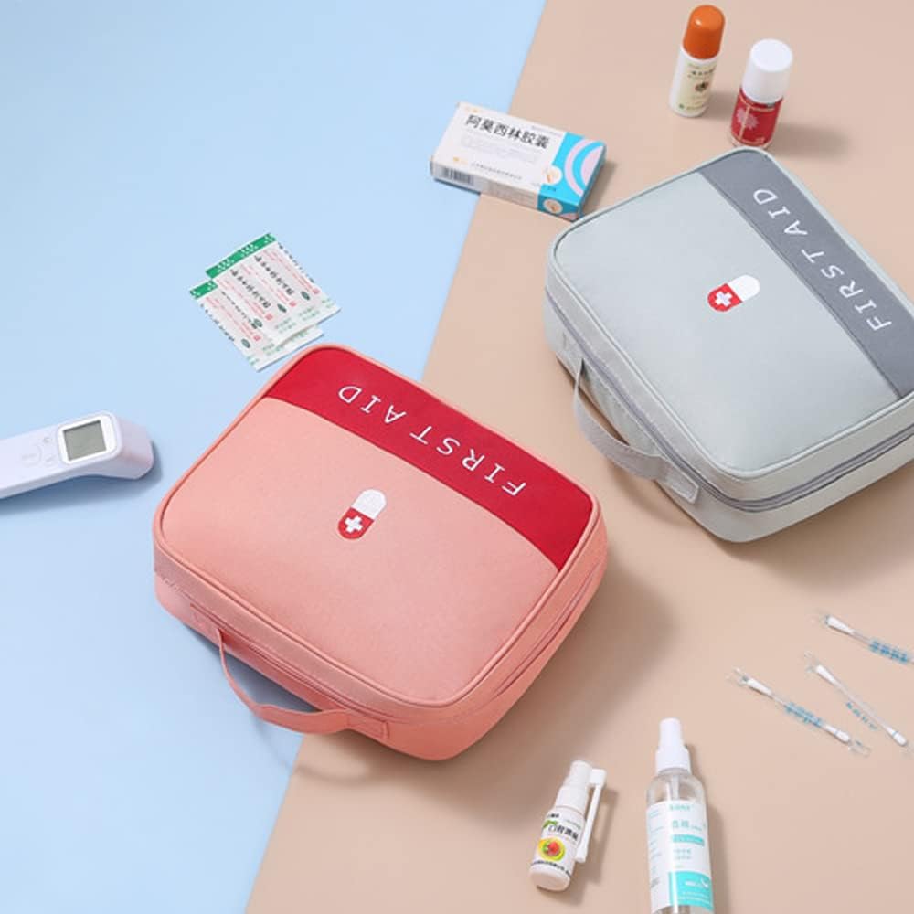 Innovkitchen Bolsa de medicina de viaje, Organizador de botellas de medicina con bolsa de emergencia, Bolsas de primeros auxilios vacías, Pequeña
