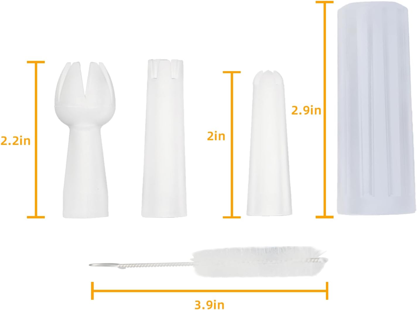 AmazWhip Dispensador de crema batida, accesorios generales, 3 puntas de decoración de plástico, soporte para cargador culinario, un cepillo limpio