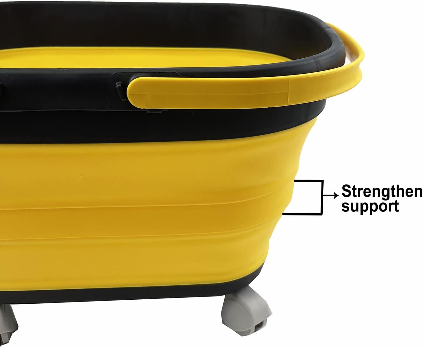 SAMMART Cesta plegable de 17 L con asa, cesta de picnic portátil al aire librecráter con ruedas giratorias de 360, bolsa de compras plegable, ahorro